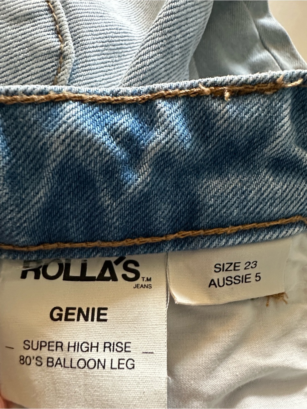 ROLLA'S Genie Super High Rise Balloon Jeans - Light Blue Denim